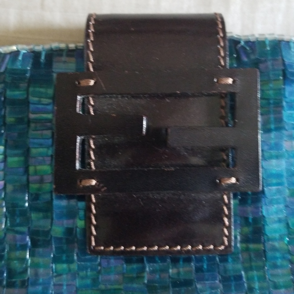 Turquoise Flat hand beaded FENDI bag- Very Rare! - Picture 3 of 8